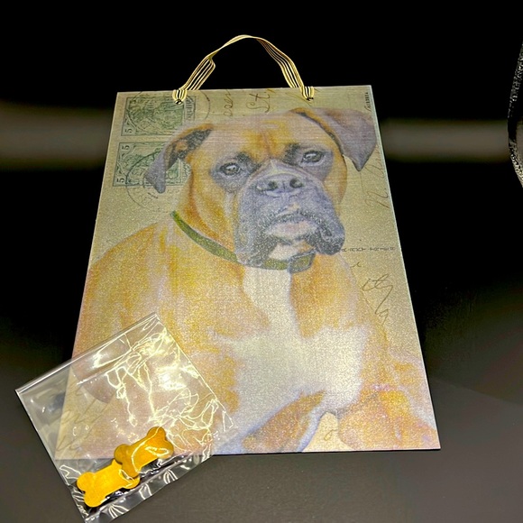 Handmade Other - Boxer Vintage Postcard Magnet Board – Unique Dog Lover Art